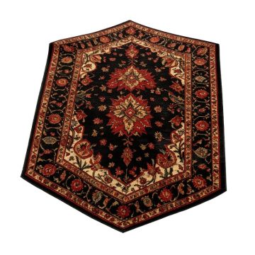Belgrade Machine Made Power Loom Wool And Polyester Black/Red/Brown Area Rug