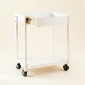 Summit Brook Empty Rolling Workshop Cart - White (synthetic illustration; no displayed measurements)