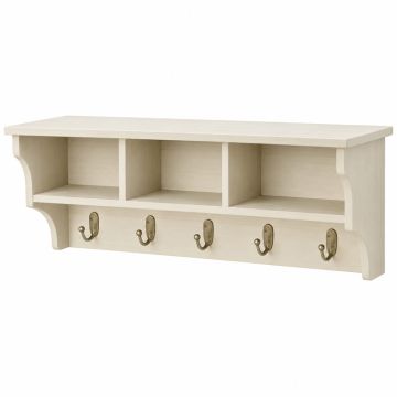 Holly Branch Wall-Mounted Entryway Organizer Shelf - Ivory
