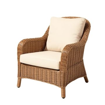 Wicker Print Patio Chair With Cushions