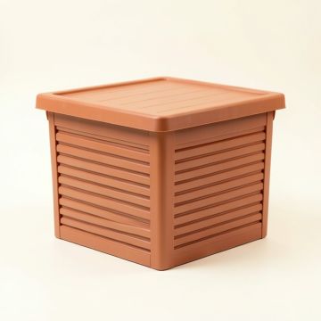 Meadow Bluff Closed Outdoor Storage Box - Terracotta (synthetic illustration; no displayed measurements)