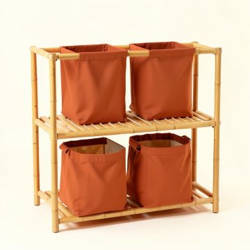 River Bluff Laundry Sorting Station With Plain Removable Bags - Terracotta (synthetic illustration; no displayed measurements)
