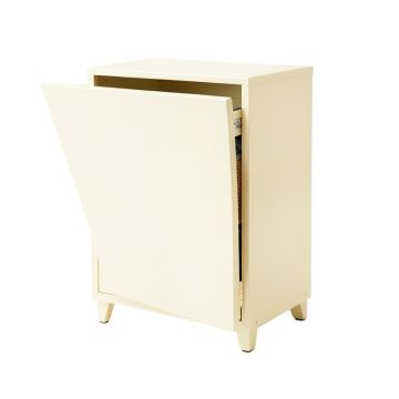 Birch Bend Freestanding Pull-Out Hamper Cabinet - Cream