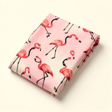 Flamingo Birds Fabric (synthetic illustration; no displayed measurements)
