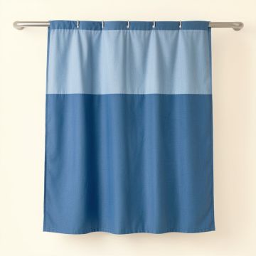 Stone Branch Shower Curtain Hanging Flat From A Plain Rod - Blue (synthetic illustration; no displayed measurements)