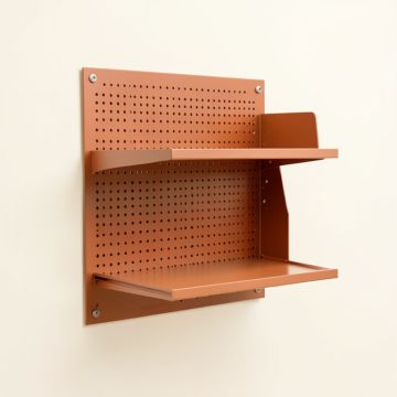 Alder Branch Empty Wall-Mounted Tool Organizer Panel - Terracotta (synthetic illustration; no displayed measurements)