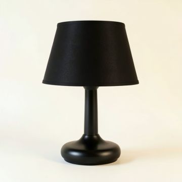 Alder Dell Table Lamp With A Plain Fabric Shade - Black (synthetic illustration; no displayed measurements)