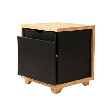 Vale Branch Freestanding Pull-Out Hamper Cabinet - Black