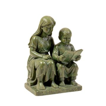 Girl And Boy Reading Statue