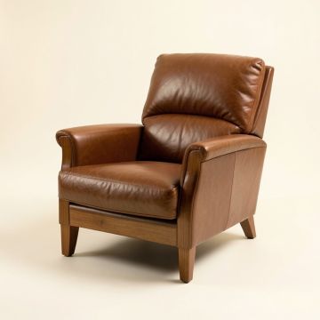 Amirah 36.2 '' Wide Top Grain Leather Lounge Chair (synthetic illustration; no displayed measurements)