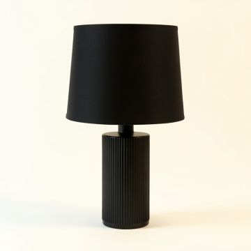 Dune Crossing Table Lamp With A Plain Fabric Shade - Black (synthetic illustration; no displayed measurements)