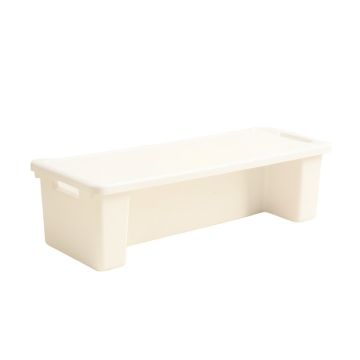 River Branch Narrow Outdoor Storage Bench - White
