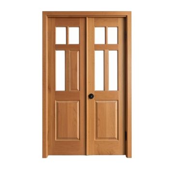 Paneled Solid Manufactured Wood Primed Craftsman French Doors