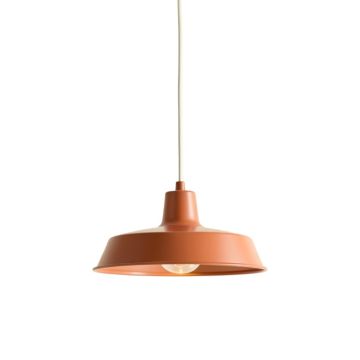 Field Dale Pendant Light Suspended From One Plain Cable - Terracotta
