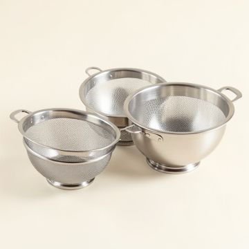 Home Basics Ultra Fine Mesh Stainless Steel Strainer Set , Silver (synthetic illustration; no displayed measurements)