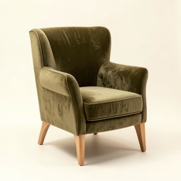 Eclectica 30.5 '' Wide Velvet Wingback Chair (synthetic illustration; no displayed measurements)