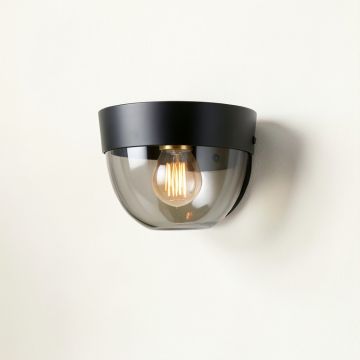 Ash Crest Wall Sconce Mounted On A Plain Wall - Black (synthetic illustration; no displayed measurements)