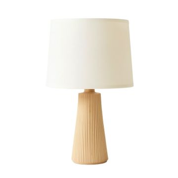 Pine Canyon Table Lamp With A Plain Fabric Shade - Ivory