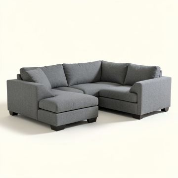 Sectional Sofa In Gray Linen (synthetic illustration; no displayed measurements)