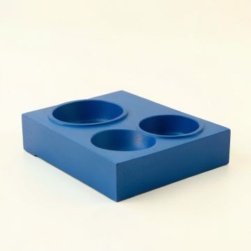 Sage Brook Pet Feeding Stand With Two Plain Empty Bowls - Blue (synthetic illustration; no displayed measurements)