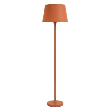 Moss Brook Floor Lamp With A Plain Fabric Shade - Terracotta