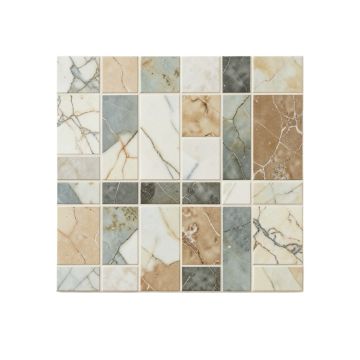 Retro Lantern 3 '' X 3 '' Porcelain Grid Mosaic Wall & Floor Tile