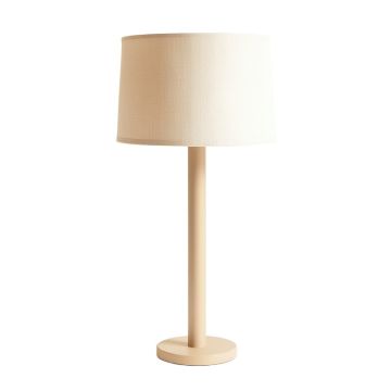Maple Crest Floor Lamp With A Plain Fabric Shade - Beige (synthetic illustration; no displayed measurements)