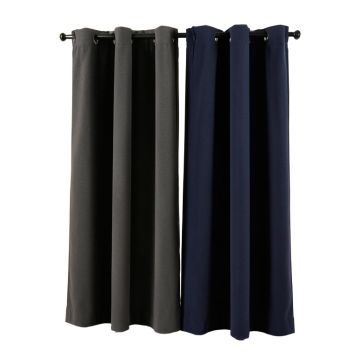 Addan Solid Blackout Thermal Grommet Curtains Panels