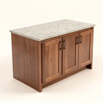 Lizotte Kitchen Island Set With Granite Top (synthetic illustration; no displayed measurements)