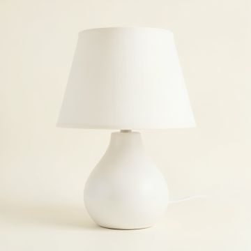 Maple Canyon Table Lamp With A Plain Fabric Shade - White (synthetic illustration; no displayed measurements)