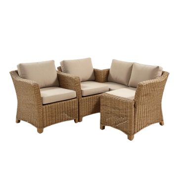 Ophelia Outdoor 3 Piece Rattan Seating Group With Cushions
