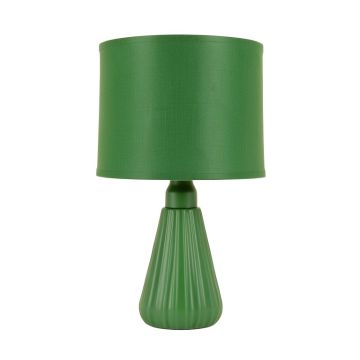 Cedar Arc Table Lamp With A Plain Fabric Shade