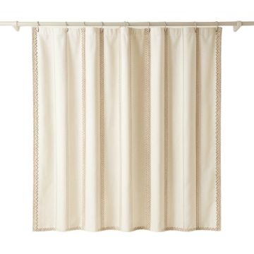 Linden Dale Shower Curtain Hanging Flat From A Plain Rod - Ivory