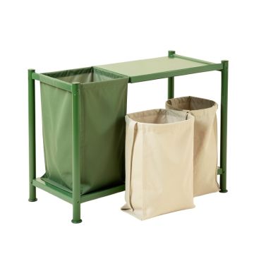 Oak Branch Laundry Sorting Station With Plain Removable Bags - Green