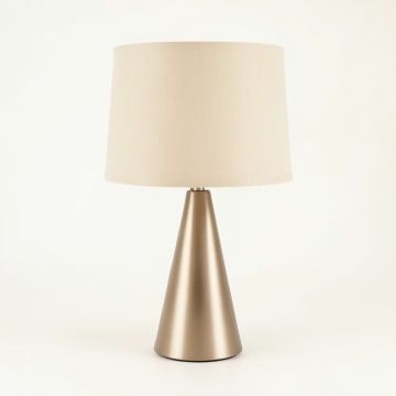 Field Crest Table Lamp With A Plain Fabric Shade - Beige (synthetic illustration; no displayed measurements)