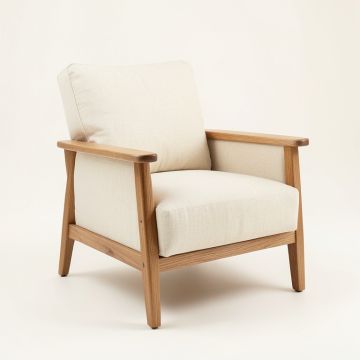 Moss Dell Upholstered Armchair - Cream (synthetic illustration; no displayed measurements)