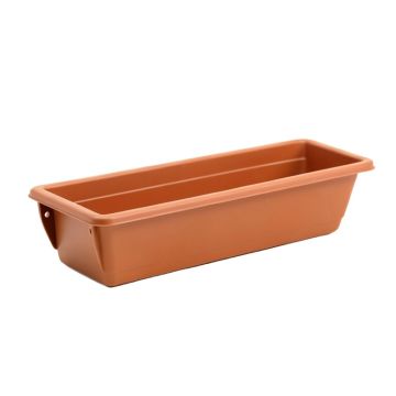 Reed Bridge Empty Railing Planter With Integral Brackets - Terracotta