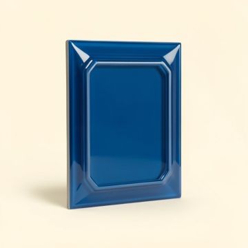 3 '' X 6 '' Beveled Glass Subway Tile In Blue (synthetic illustration; no displayed measurements)