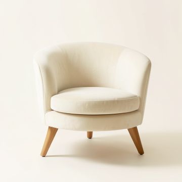 Hazel Branch Upholstered Armchair - Ivory (synthetic illustration; no displayed measurements)