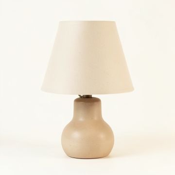 Briar Bend Table Lamp With A Plain Fabric Shade - Beige (synthetic illustration; no displayed measurements)