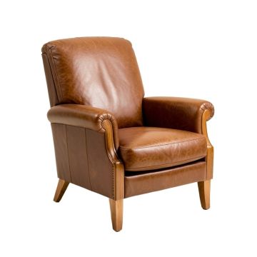 Edward 31 '' Wide Top Grain Leather Club Chair