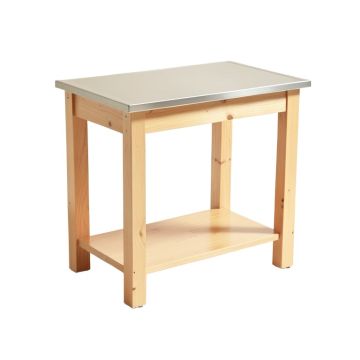 Eira Kitchen Cart With Stainless Steel Top