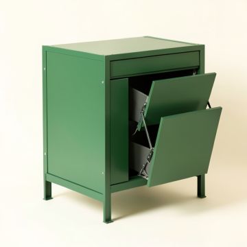 Cliff Bluff Freestanding Pull-Out Hamper Cabinet - Green (synthetic illustration; no displayed measurements)