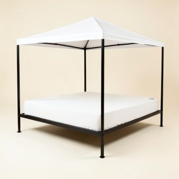 Baker Metal Canopy Bed (synthetic illustration; no displayed measurements)