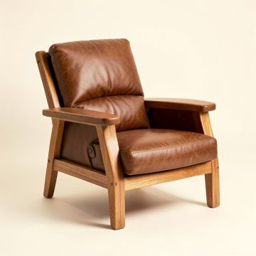 Aarush 26 '' Wide Top Grain Leather Lounge Chair (synthetic illustration; no displayed measurements)