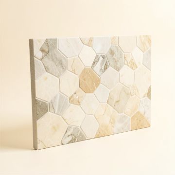 Channing 1 '' X 2.5 '' Marble Honeycomb Mosaic Wall & Floor Tile (synthetic illustration; no displayed measurements)