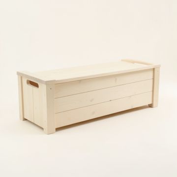 Slate Canyon Narrow Outdoor Storage Bench - Ivory (synthetic illustration; no displayed measurements)