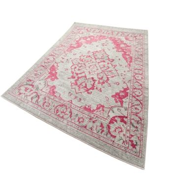 Katie Oriental Light Gray/Fuchsia Area Rug (synthetic illustration; no displayed measurements)