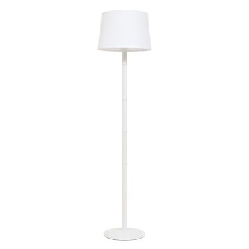 Pine Canyon Floor Lamp With A Plain Fabric Shade - White