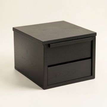 Reed Edge Small-Parts Storage Drawer Cabinet - Black (synthetic illustration; no displayed measurements)